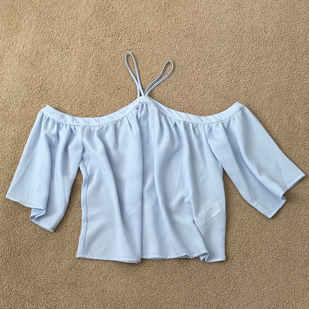 Forever 21 Light Blue Off-Shoulder Blouse